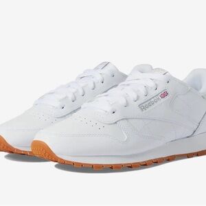 Reebok White Leather Sneakers with Gum Outsole